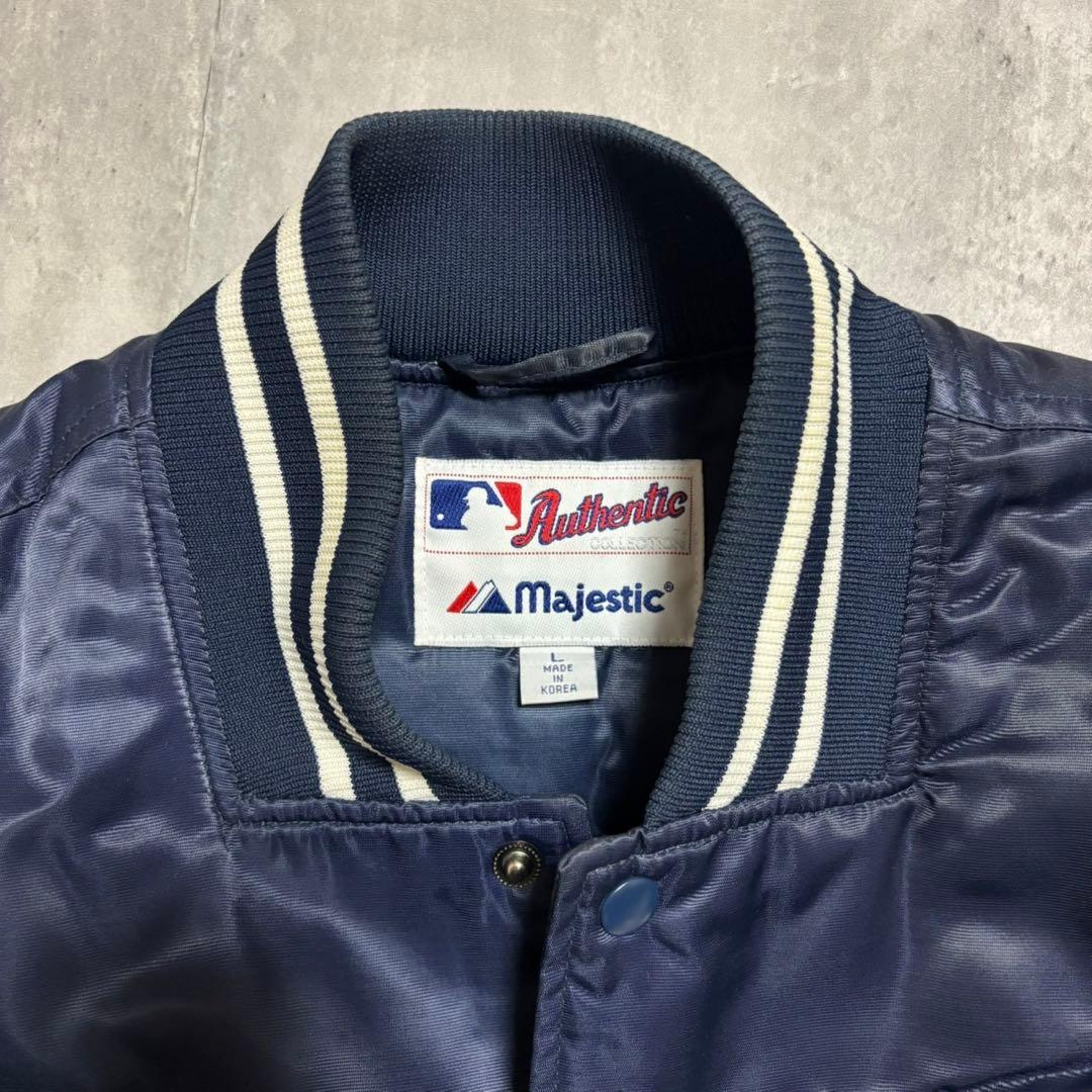 00's majestic ヤンキース　スタジャン　ネイビー　Lサイズ