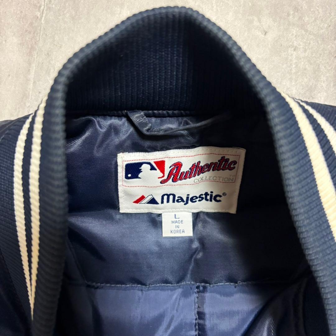 00's majestic ヤンキース　スタジャン　ネイビー　Lサイズ