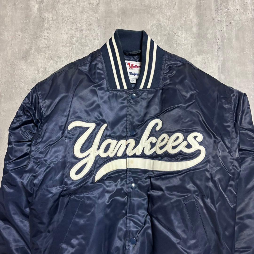00's majestic ヤンキース　スタジャン　ネイビー　Lサイズ