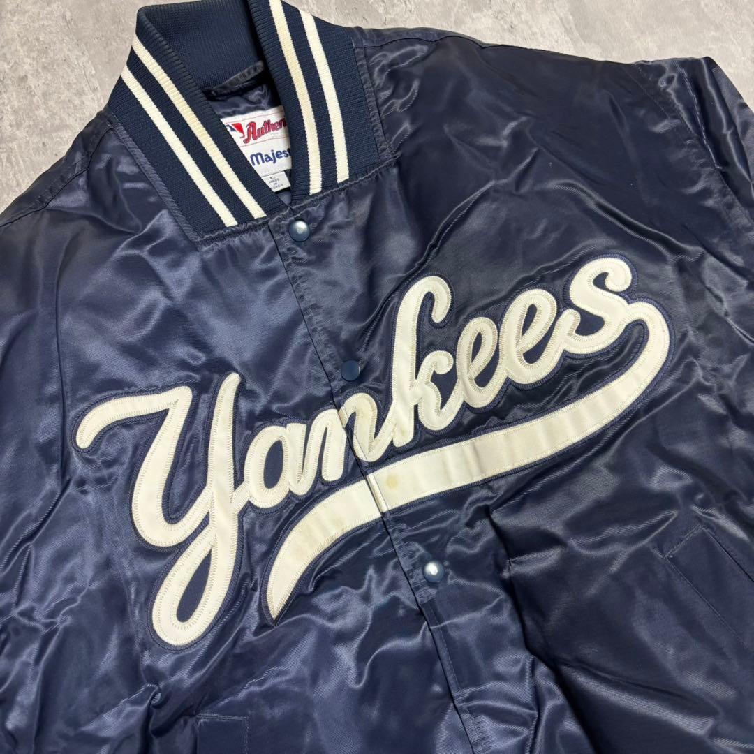 00's majestic ヤンキース　スタジャン　ネイビー　Lサイズ