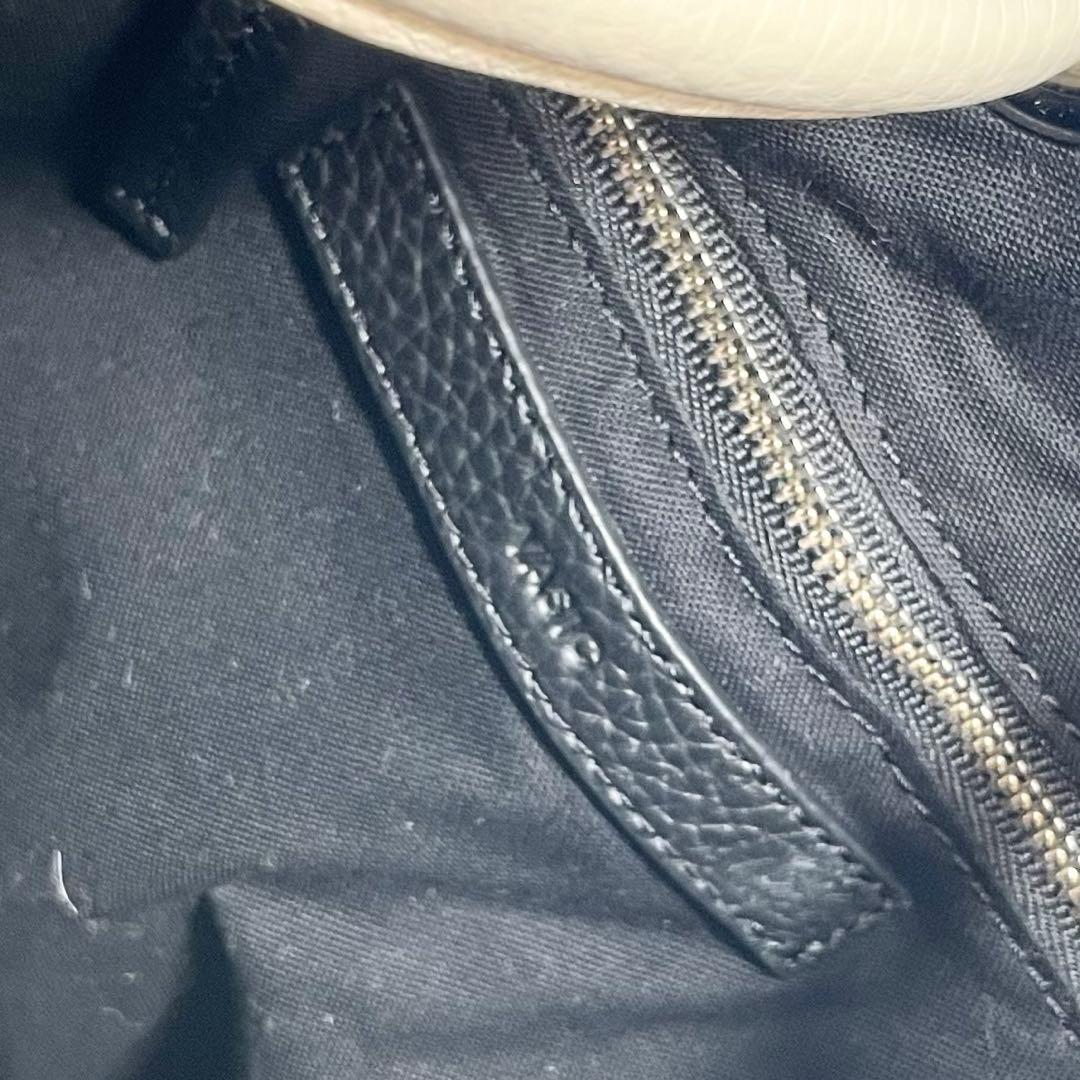 【美品】ヴァジック ボンド ナノ ショルダーバッグ 巾着型 2way アイボリー