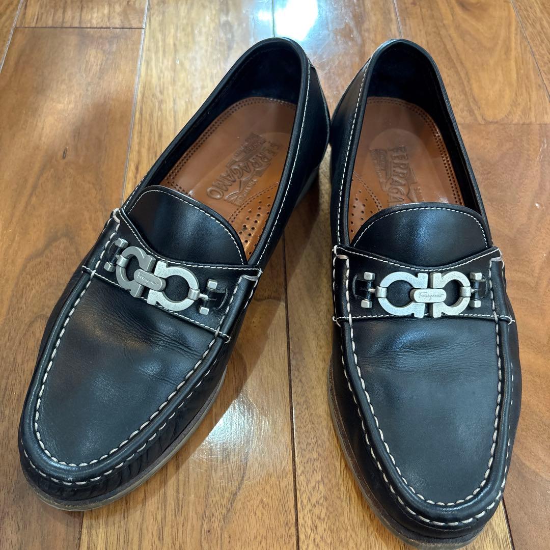 【美品】Salvatore Ferragamo 黒 レザー ローファー/ブラック