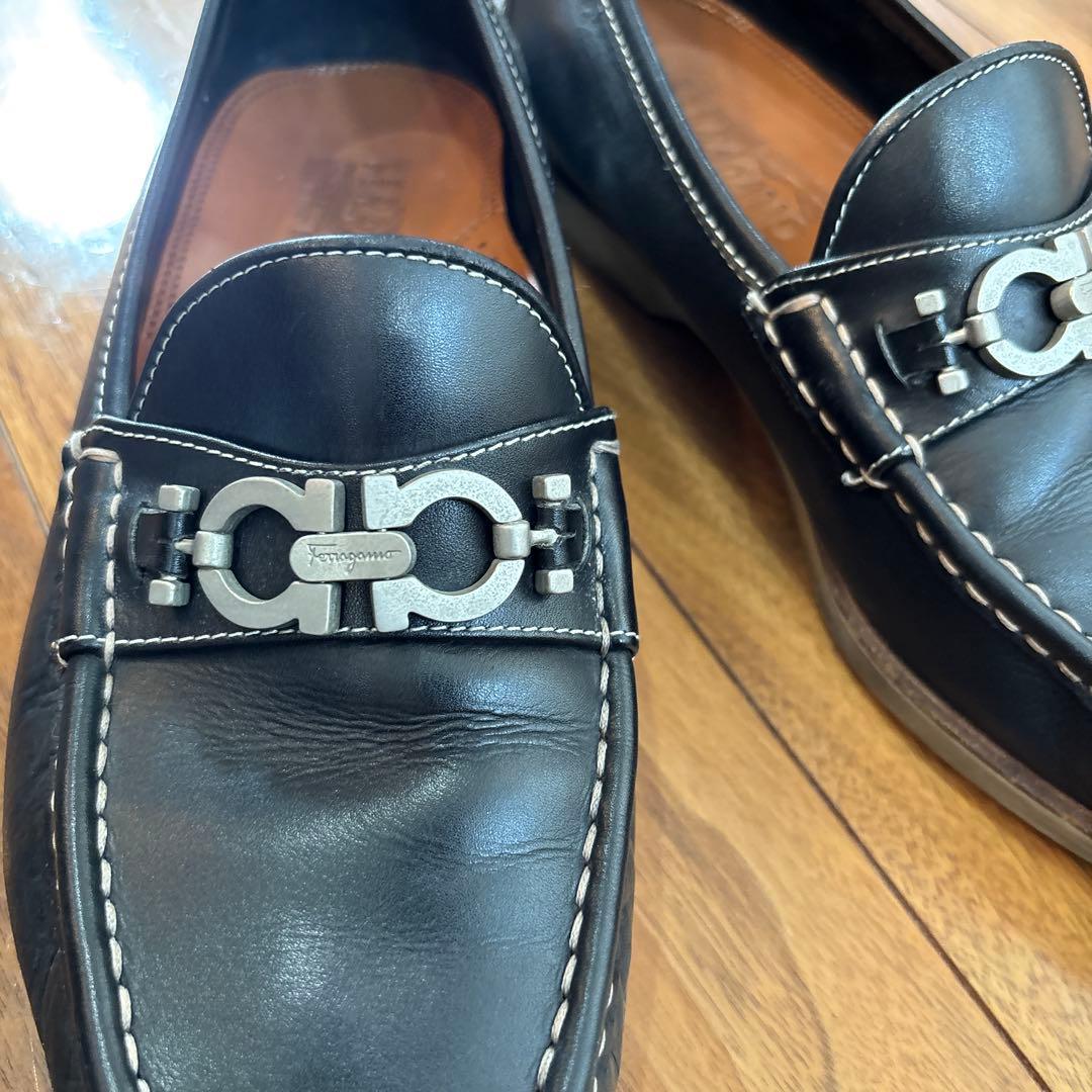 【美品】Salvatore Ferragamo 黒 レザー ローファー/ブラック