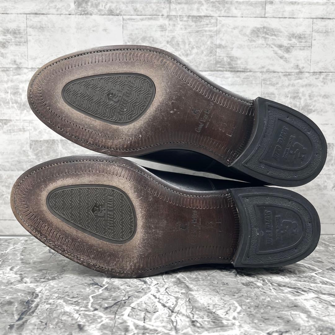 美品 スコッチグレイン ドレスシューズ 25 3E キャップトゥ 革靴 ブラック