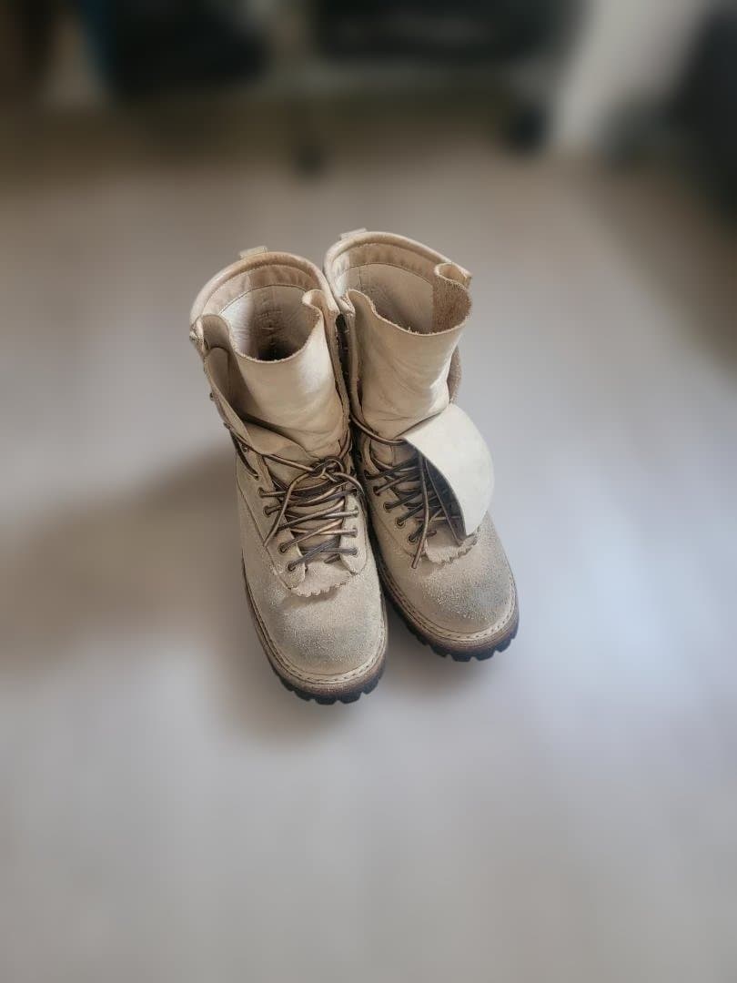 ホワイツ　ベージュ スエード ミリタリーブーツ ハイカット
