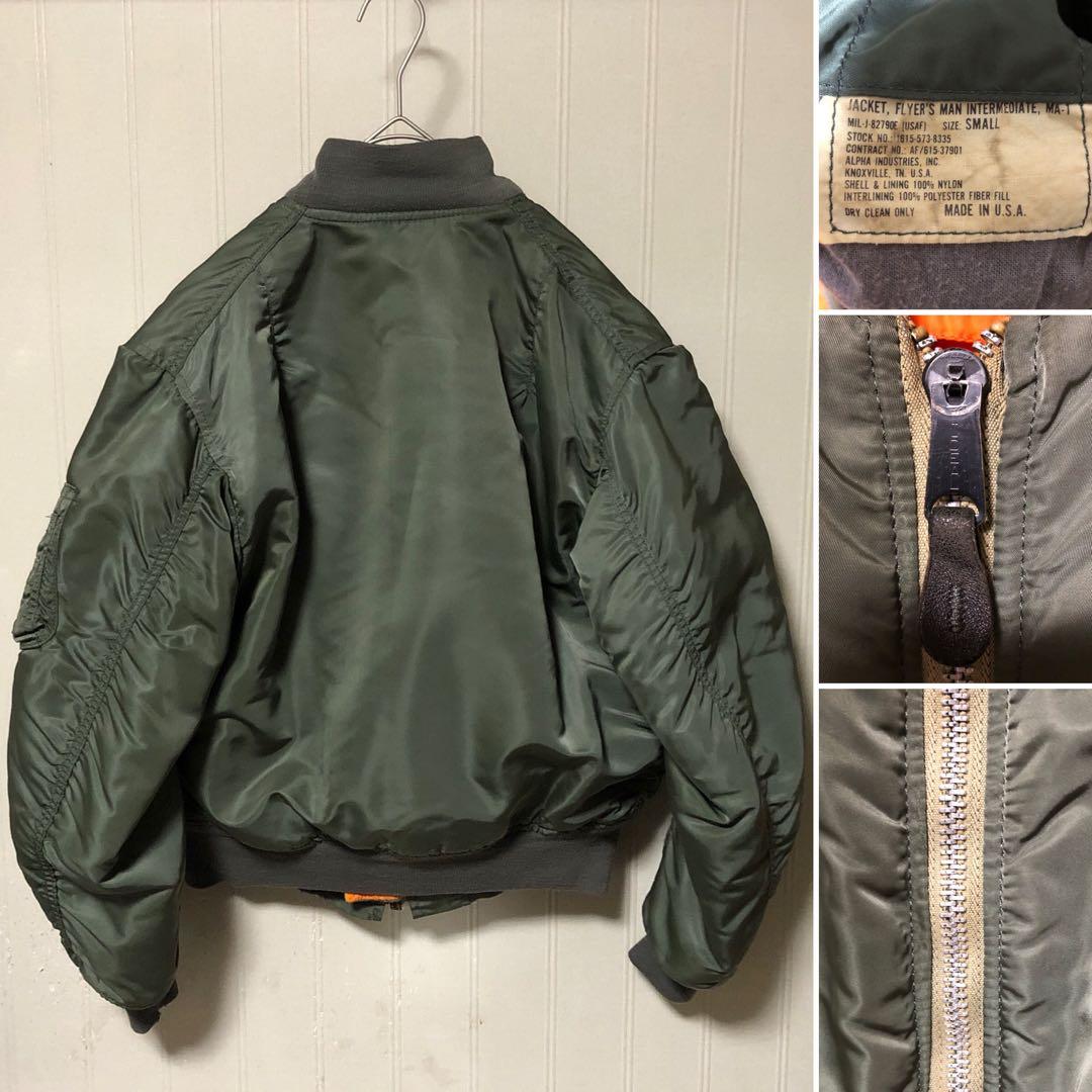 USA製 ALPHA MA-1 USAF ホワイトテープ フライトジャケット S