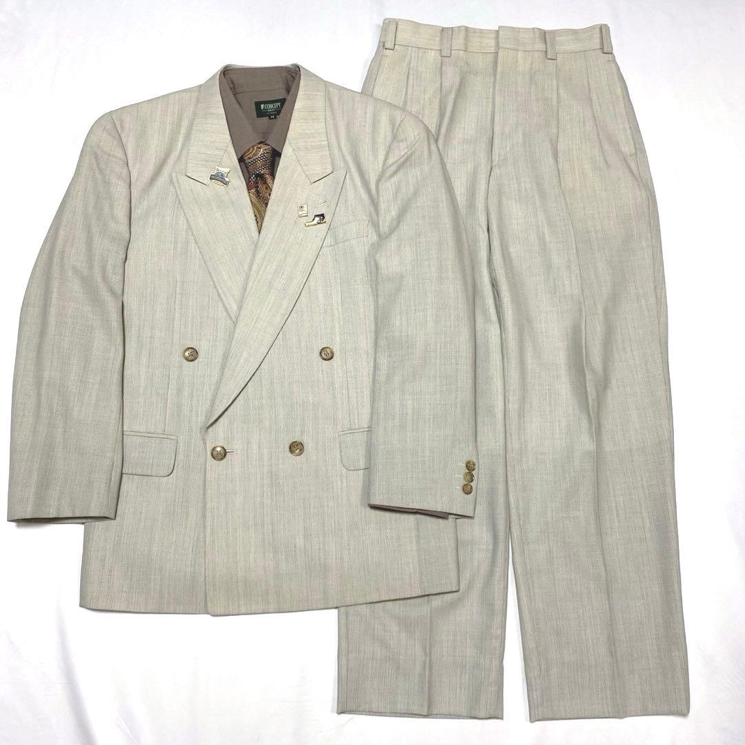 【vintage】スーツ　セットアップ　ダブル　ピンズ　5点セット