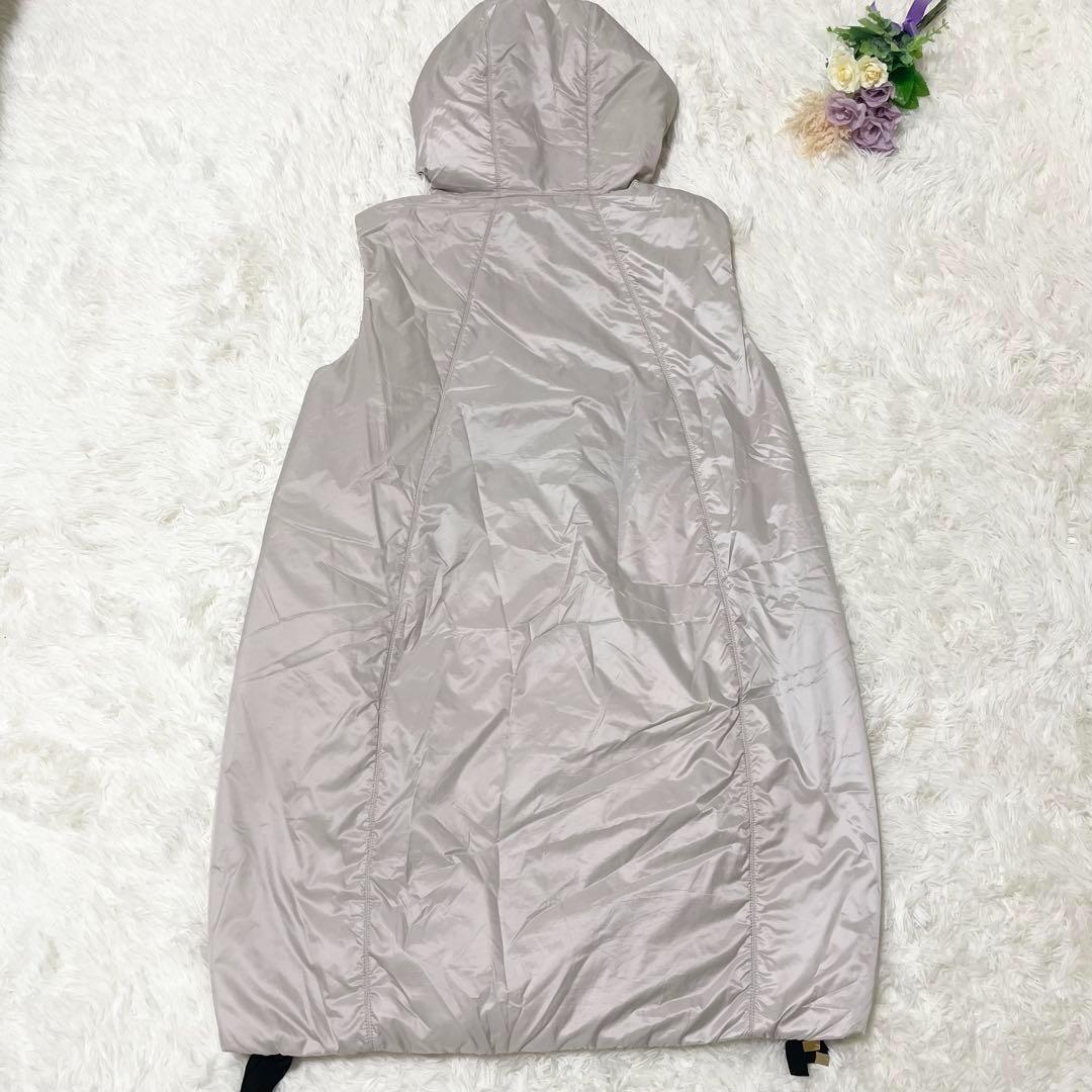 極美品✨マックスマーラ　キルティング　ロング丈　ジレ　フード　希少サイズ　40