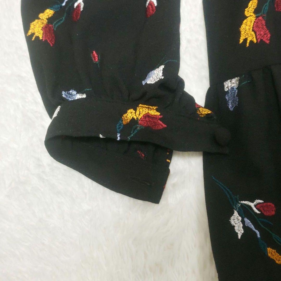 グレースコンチネンタル ボウタイ ティアード ロングワンピース 刺繍 花柄