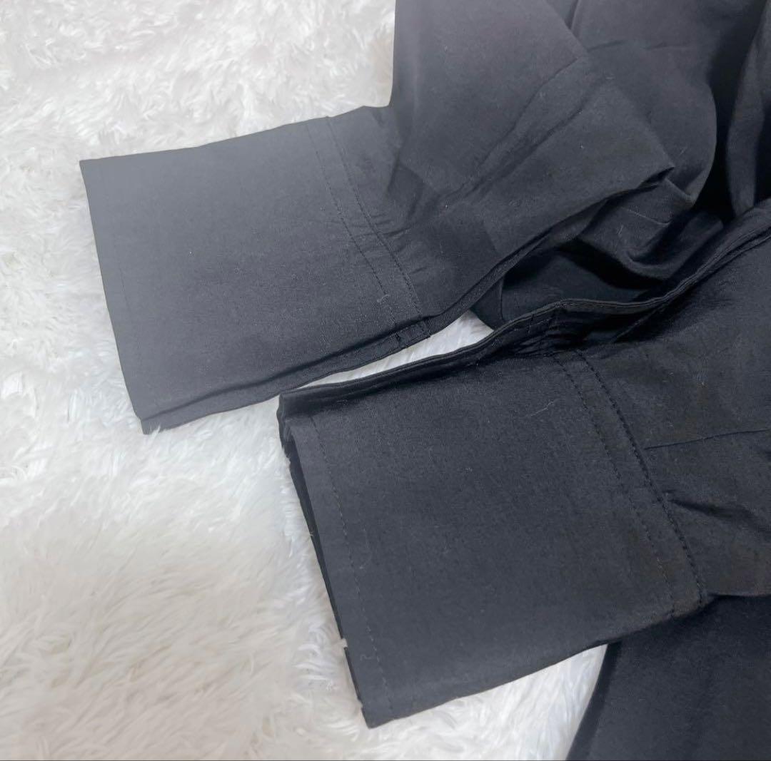 美品✨2024SS✨BEARDSLEY カラーレスシャツワンピース フレア 黒