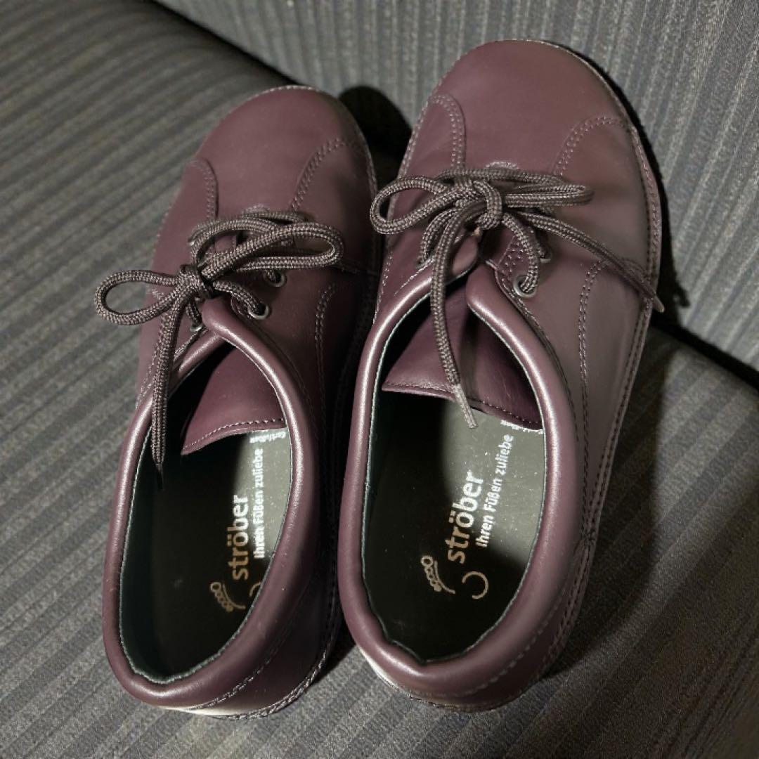 【新品】strber ストロバー　ウォーキングシューズレッドブラウン　25.5