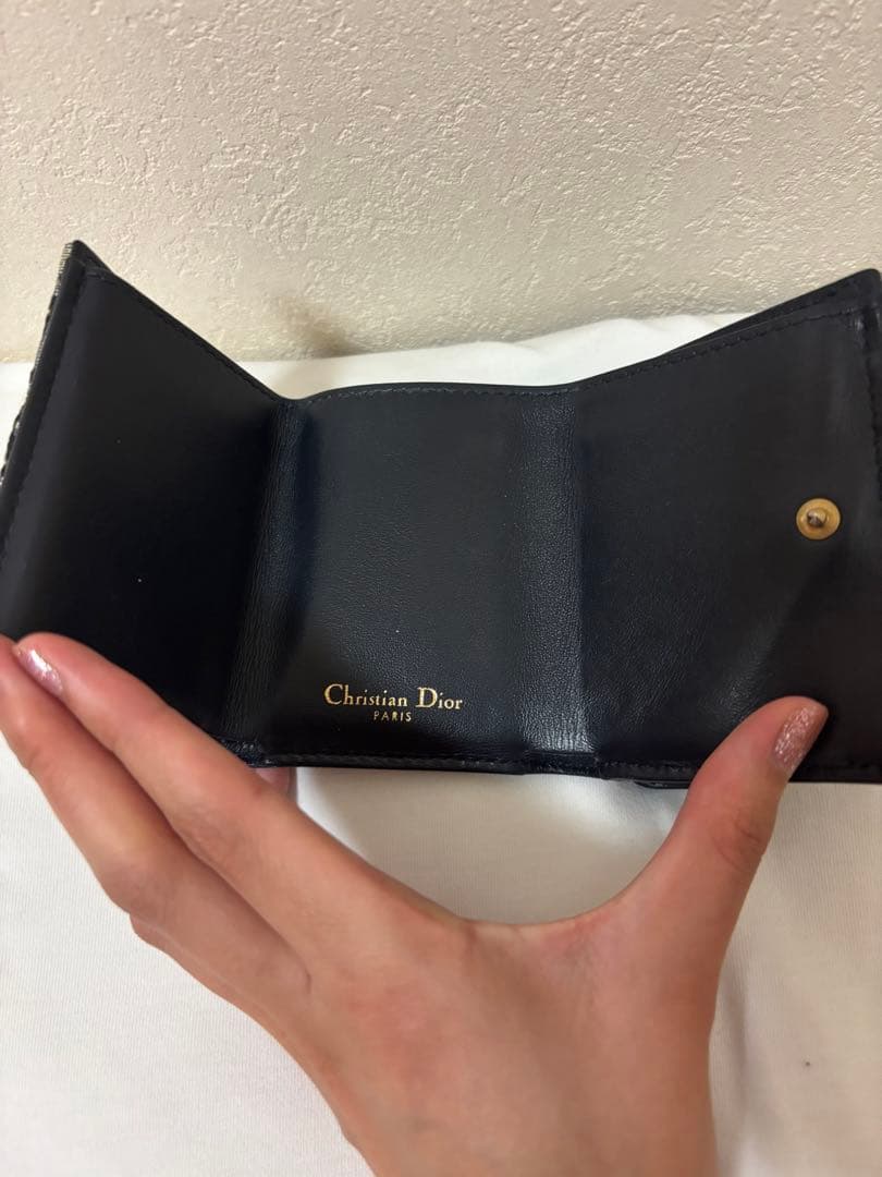 Dior 三つ折り財布 ネイビー