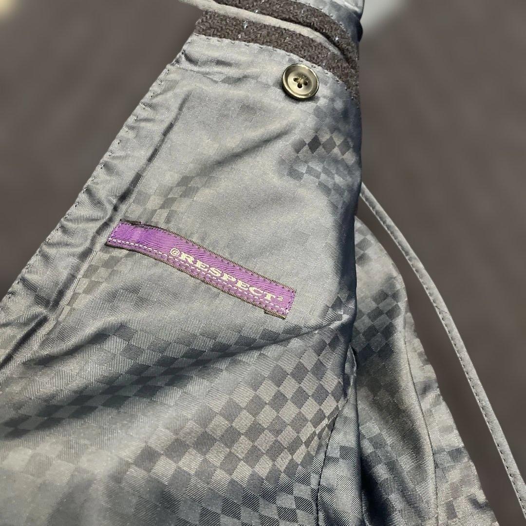 ハリスツイード リスペクト ペンシルストライプテーラードジャケット ネイビー　L