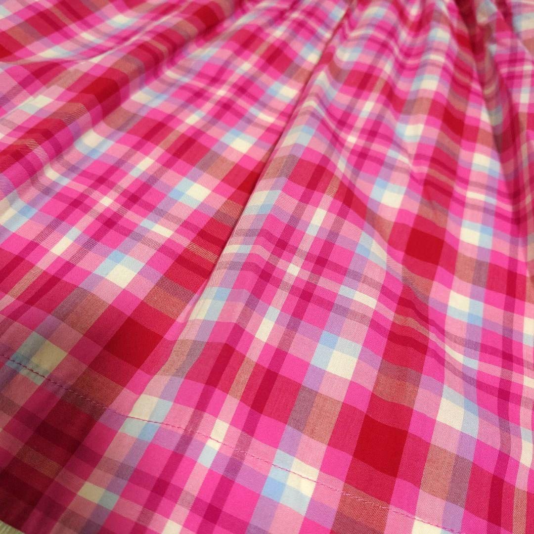 ケイトスペード140サイズ　ガーデンプレイドオフショルダーワンピース　ピンク