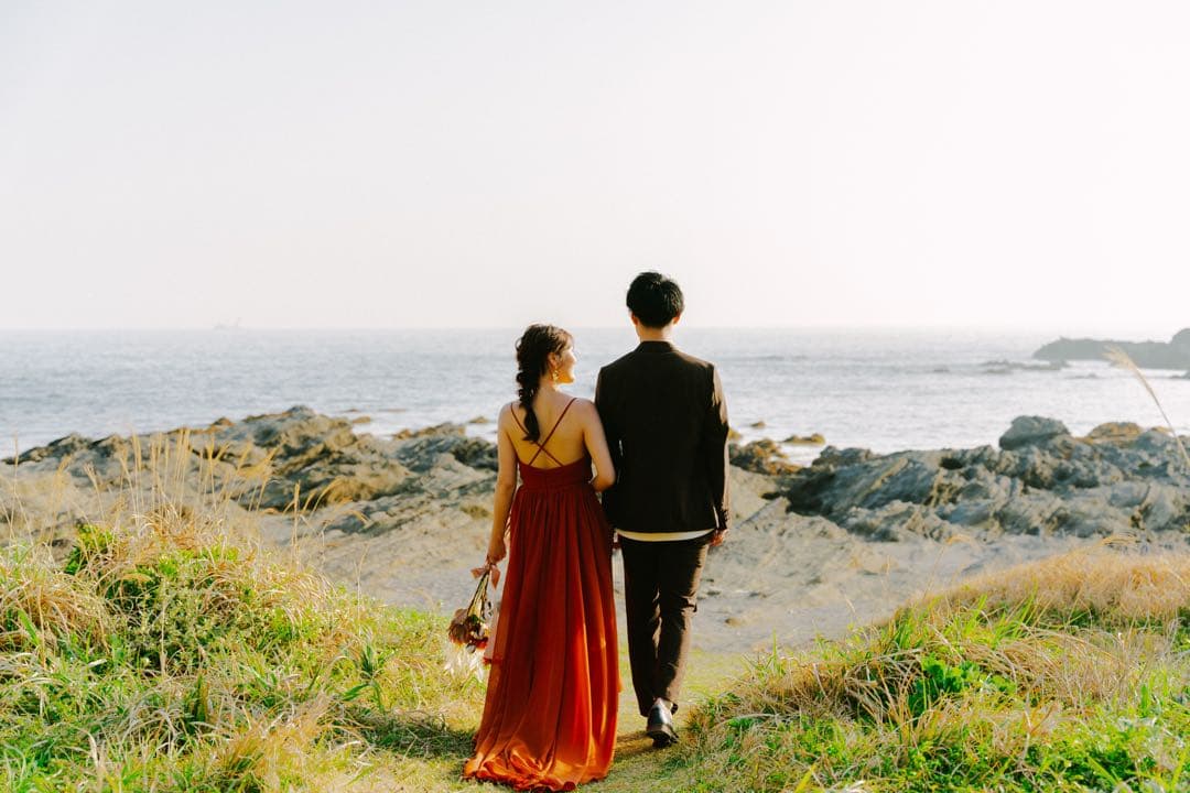 【りさ】カラードレス　テラコッタ　(前撮り・ウエディングドレス)