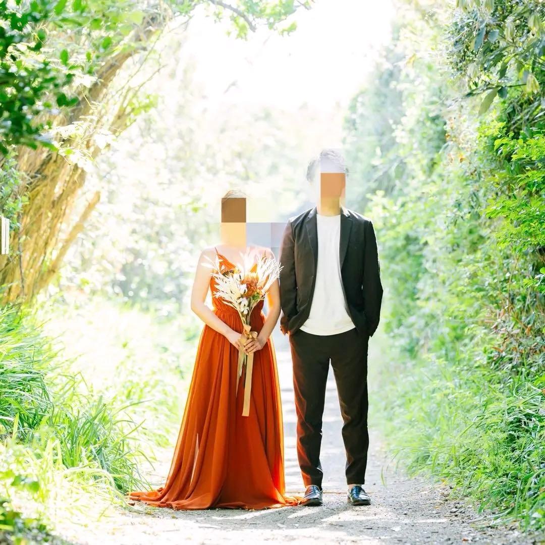 【りさ】カラードレス　テラコッタ　(前撮り・ウエディングドレス)