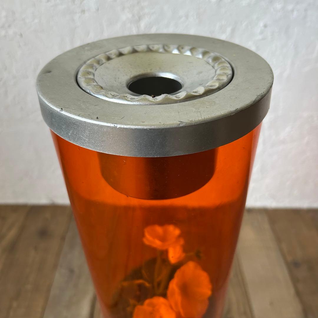 昭和レトロ　スタンド灰皿　オレンジ