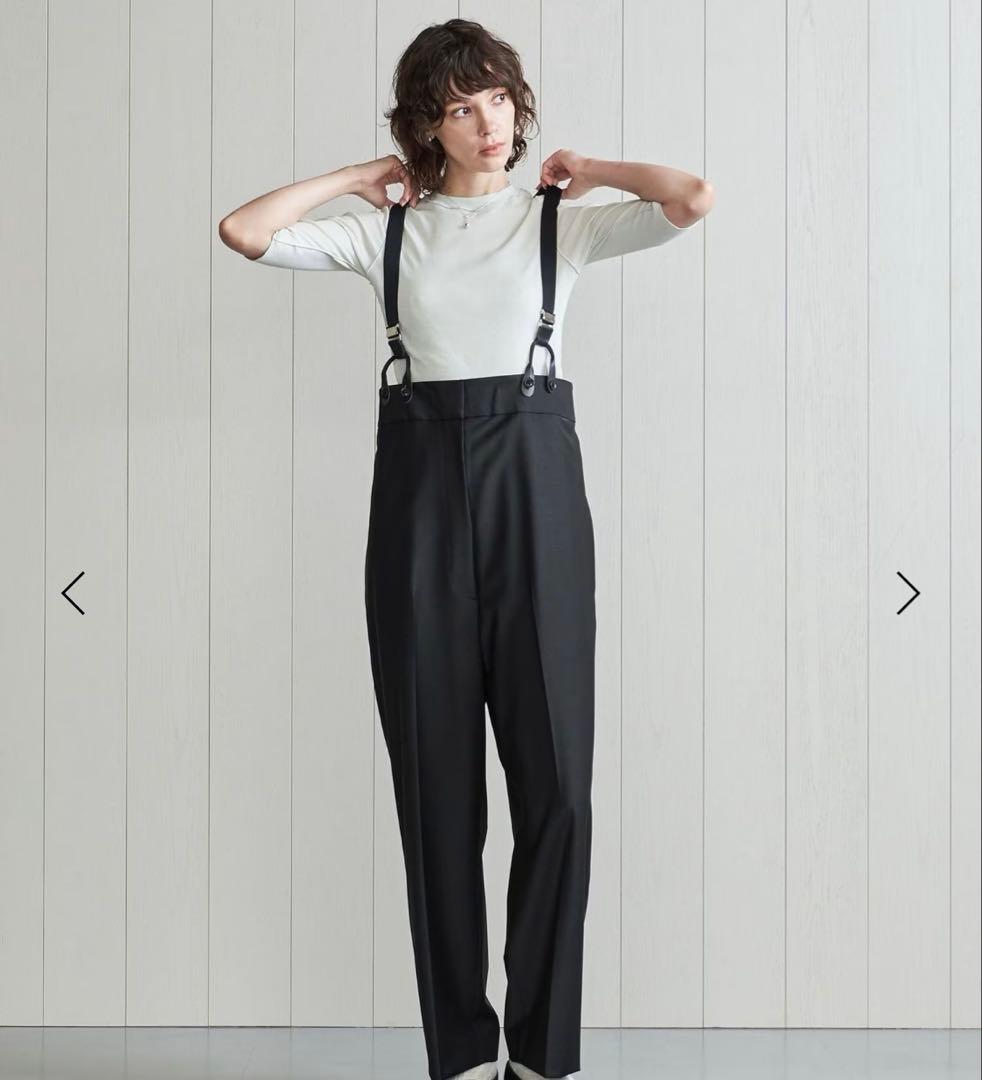 H BEAUTY&YOUTH ＜H＞トロピカルハイウエストサスペンダーパンツ