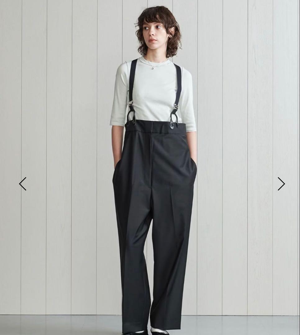 H BEAUTY&YOUTH ＜H＞トロピカルハイウエストサスペンダーパンツ