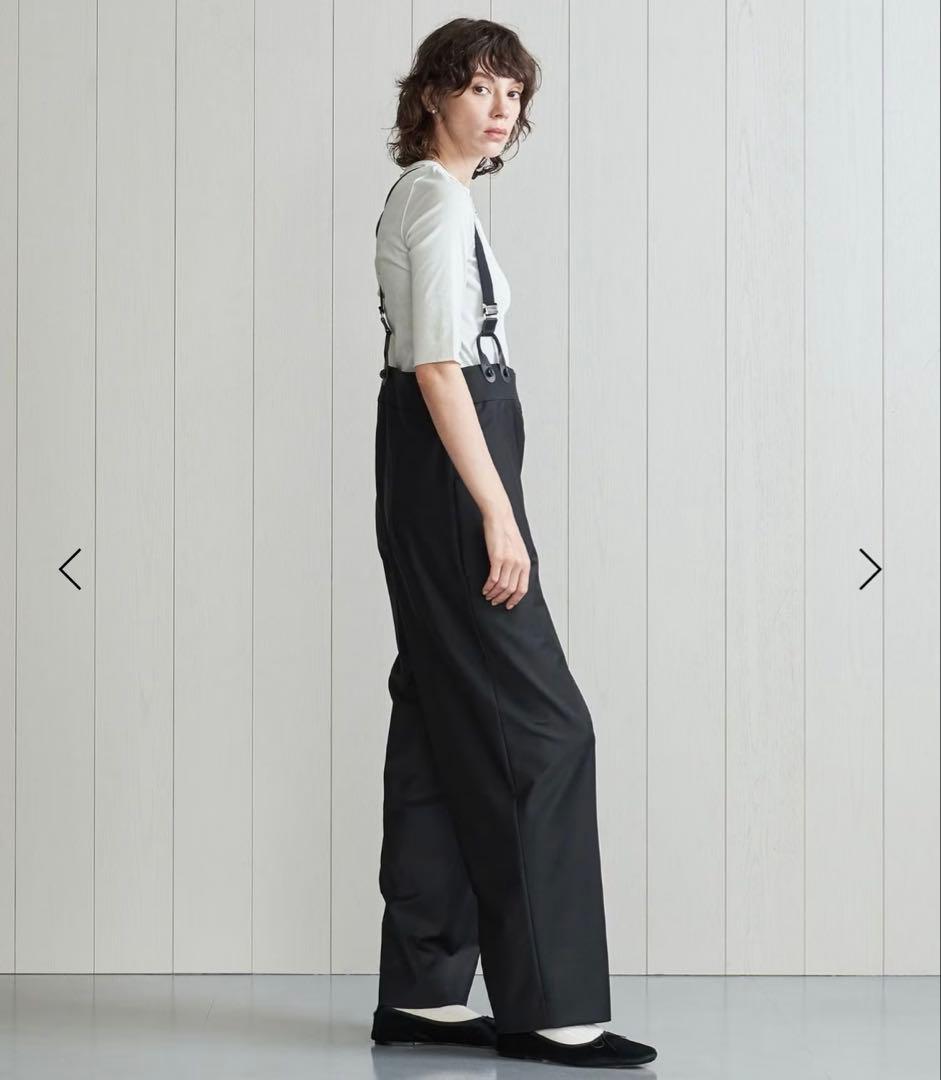 H BEAUTY&YOUTH ＜H＞トロピカルハイウエストサスペンダーパンツ