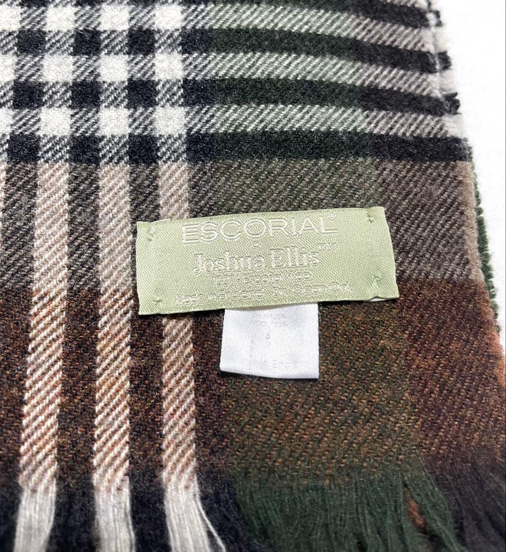 【美品】Joshua Ellis ジョシュアエリス マルチカラーチェックマフラー