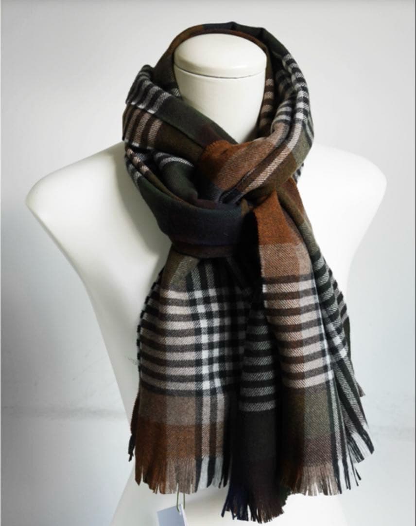 【美品】Joshua Ellis ジョシュアエリス マルチカラーチェックマフラー