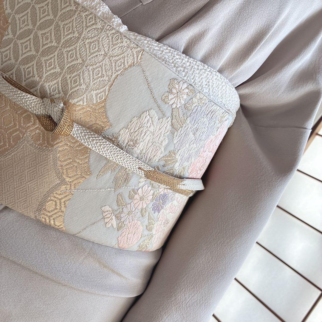 訪問着　フルセット　着物　難あり　練習用　正絹　宝尽くし　金駒刺繍　N2