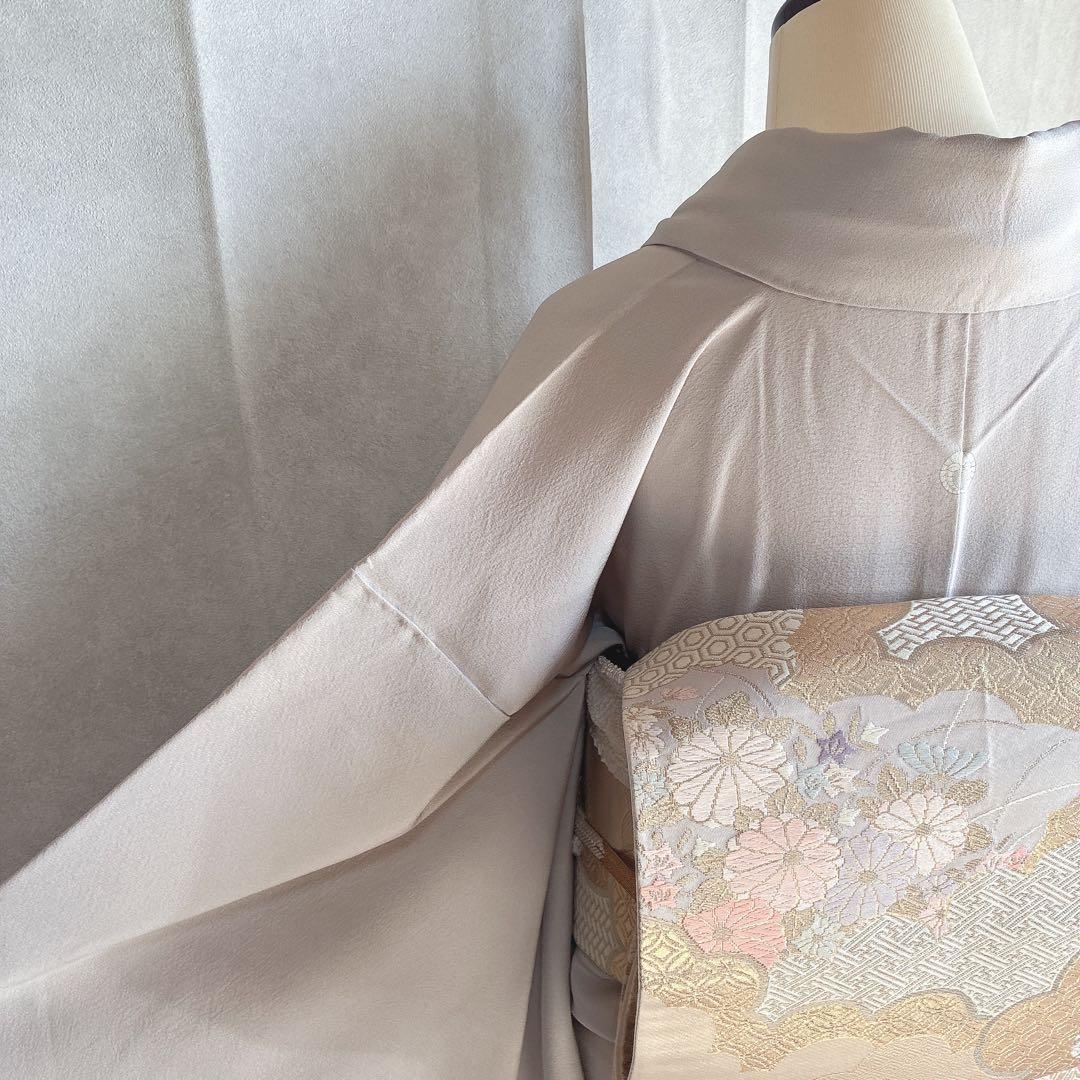 訪問着　フルセット　着物　難あり　練習用　正絹　宝尽くし　金駒刺繍　N2