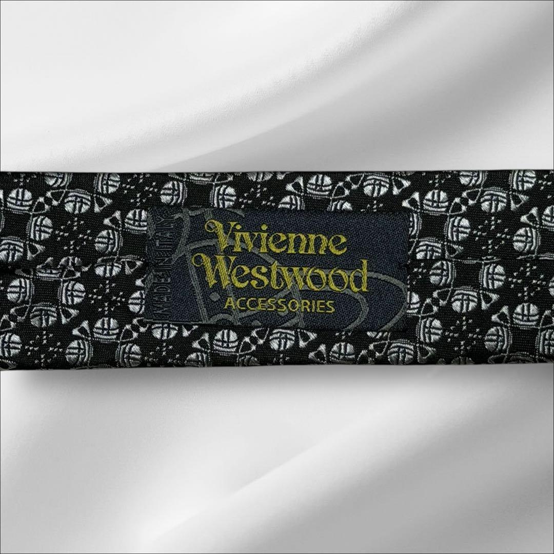 【新品タグ付き】ヴィヴィアンウエストウッド ロゴ総柄 オーブ シルバー ブラック