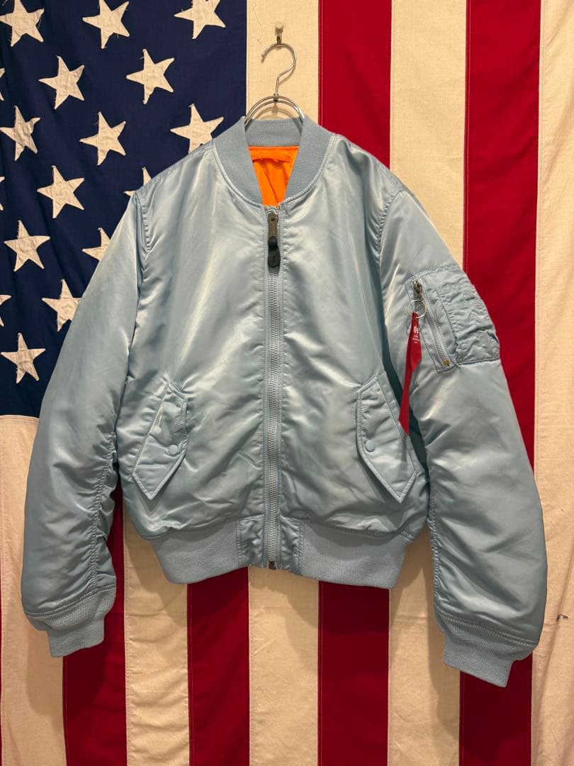★希少★水色★ALPHA INDUSTRIES★MA-1★フライトジャケット