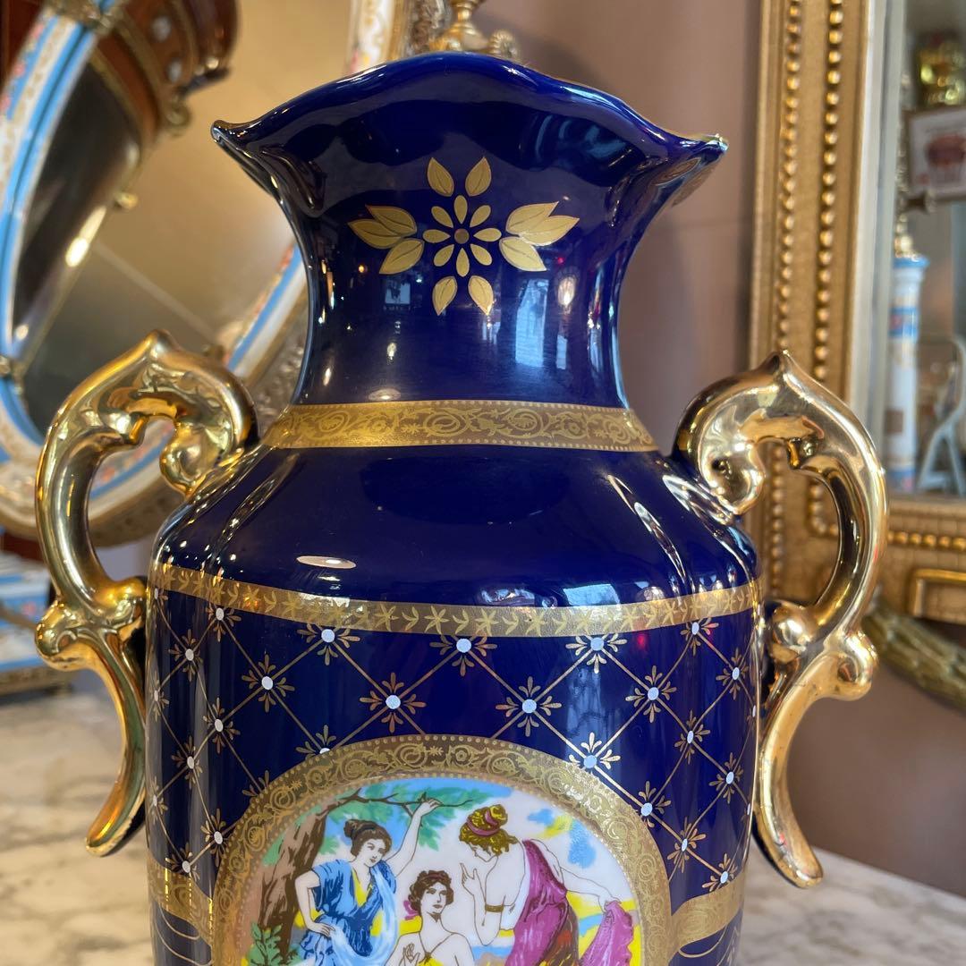 イタリア製・絵柄入りの花瓶