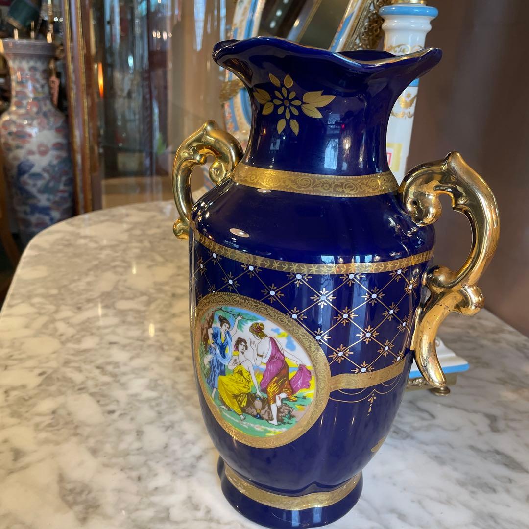 イタリア製・絵柄入りの花瓶