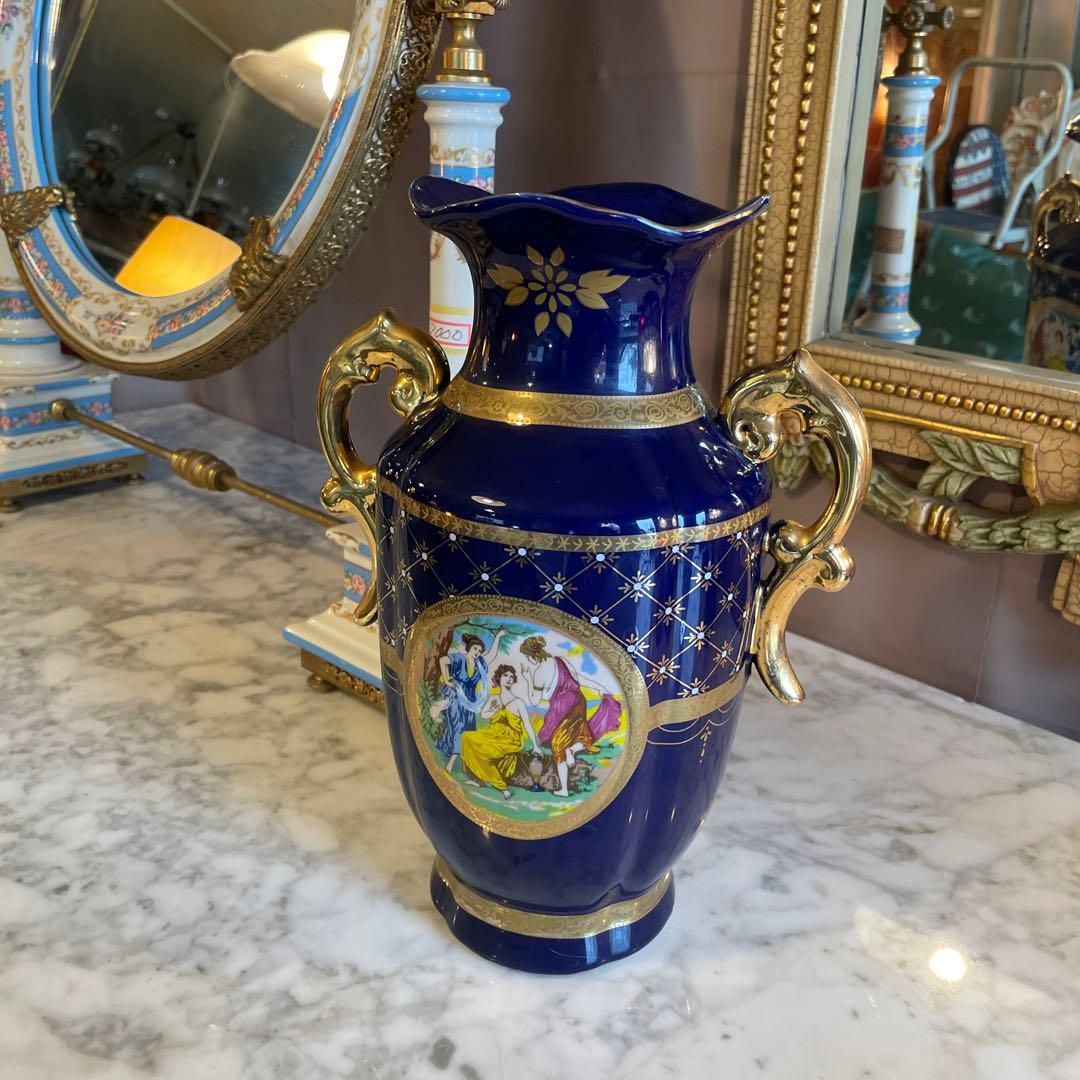 イタリア製・絵柄入りの花瓶