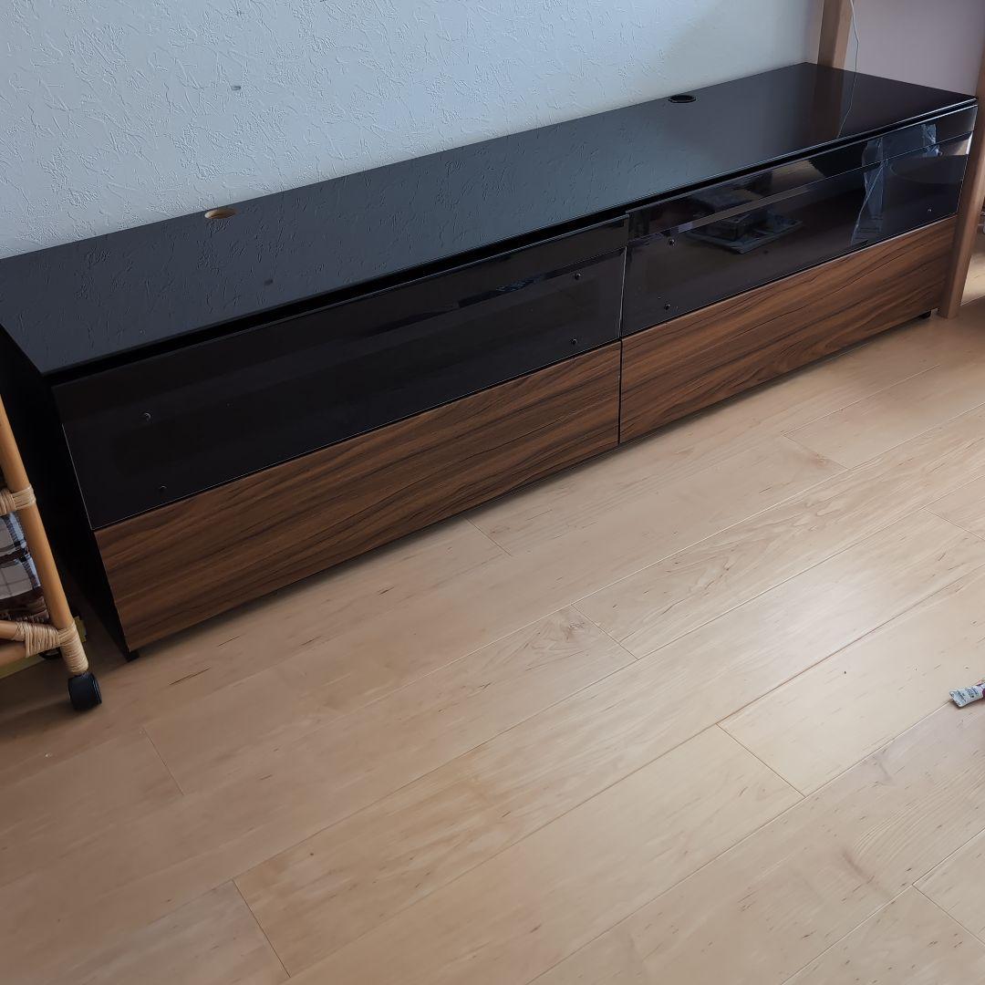 パモウナ テレビ台 黒と木目調 幅180cm