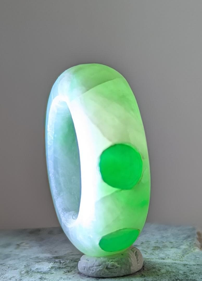 糸魚川翡翠 緑色10号〜15号 　リング指輪　勾玉