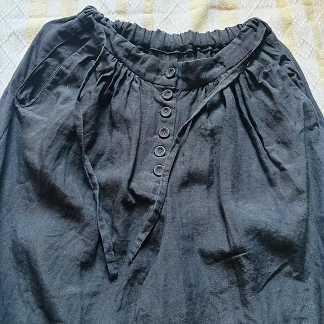 値下！極レア極美品！nolumさん　ドロワーズ　黒　リネンパンツ　ギャザーパンツ