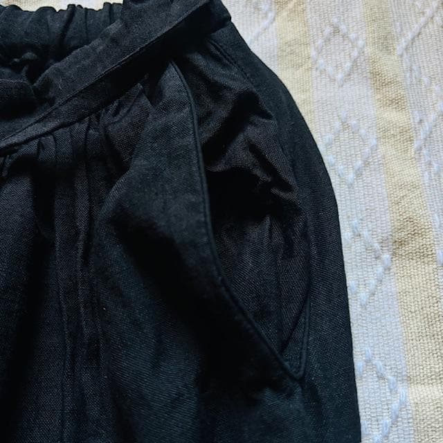 値下！極レア極美品！nolumさん　ドロワーズ　黒　リネンパンツ　ギャザーパンツ