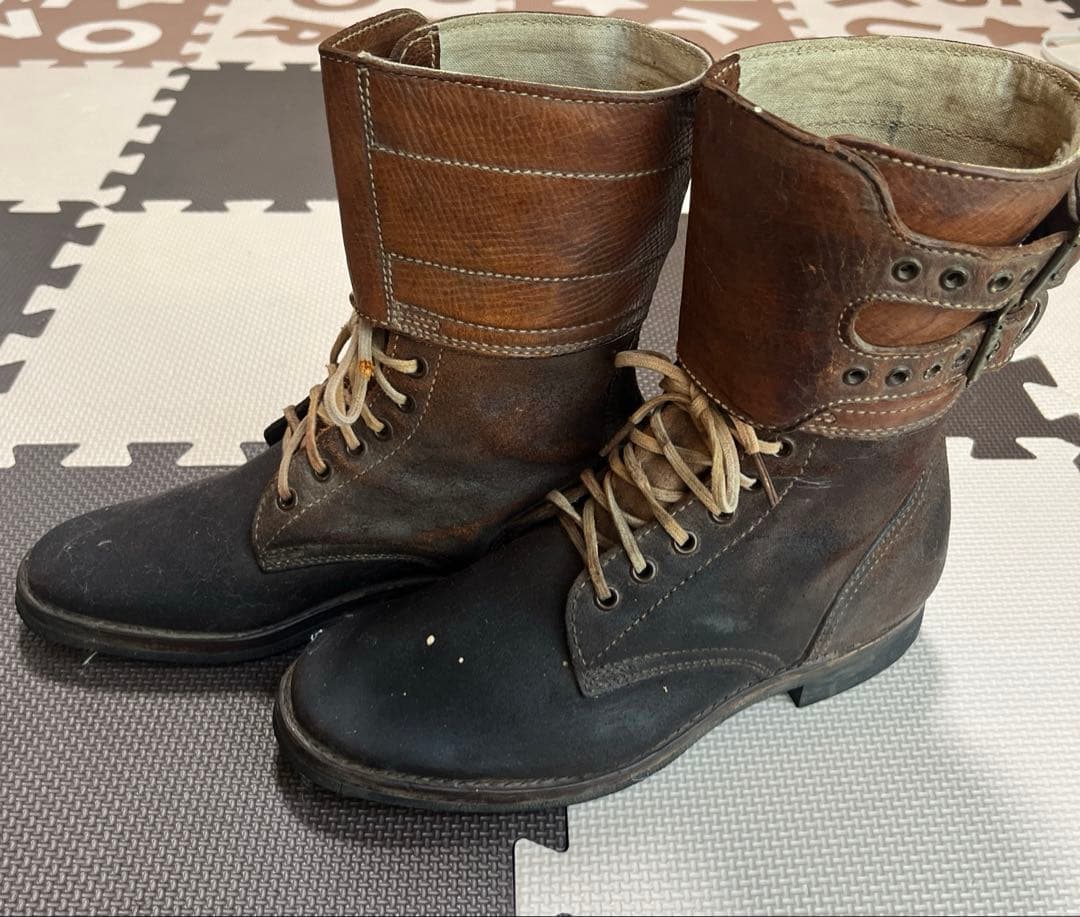 コンバットブーツ　保安隊(自衛隊)昭和27年　櫻組工業　ダブルバックル