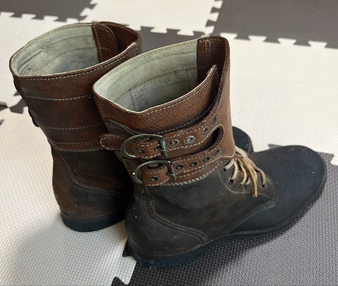 コンバットブーツ　保安隊(自衛隊)昭和27年　櫻組工業　ダブルバックル