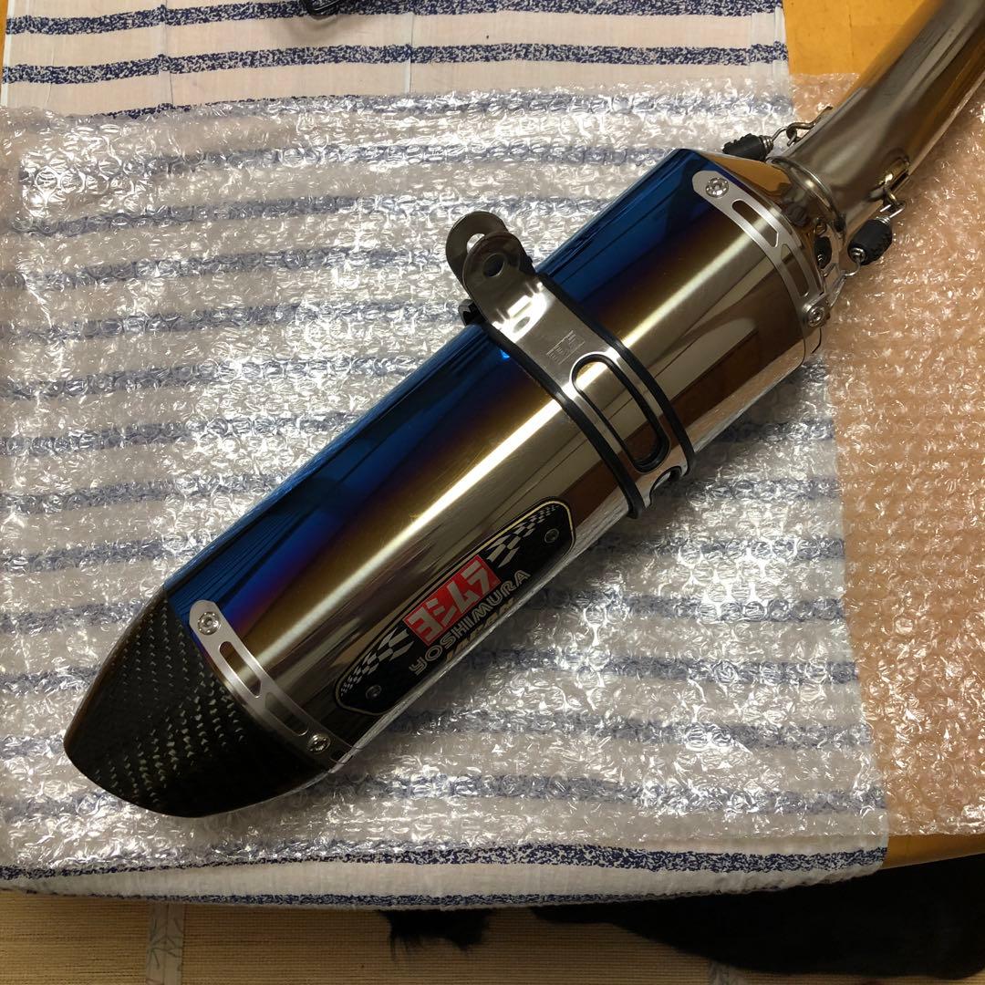Ｖストローム２５０用ヨシムラ Ｒ77 Ｓチタンブルーカーボンエンドマフラー