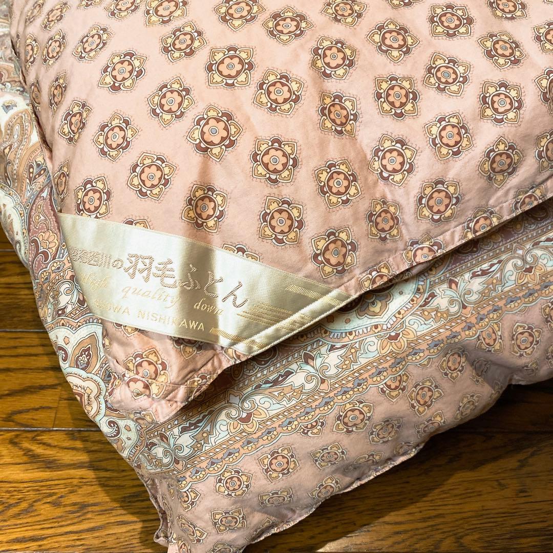 高島屋購入 西川 羽毛布団 シングル ホワイトグース ダウン93％ 1.3kg