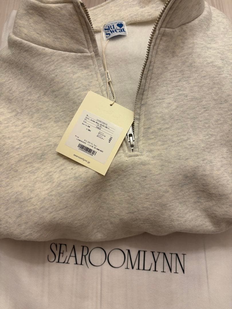 searoomlynn Volume Sweatスタンドカラープルオーバーグレー