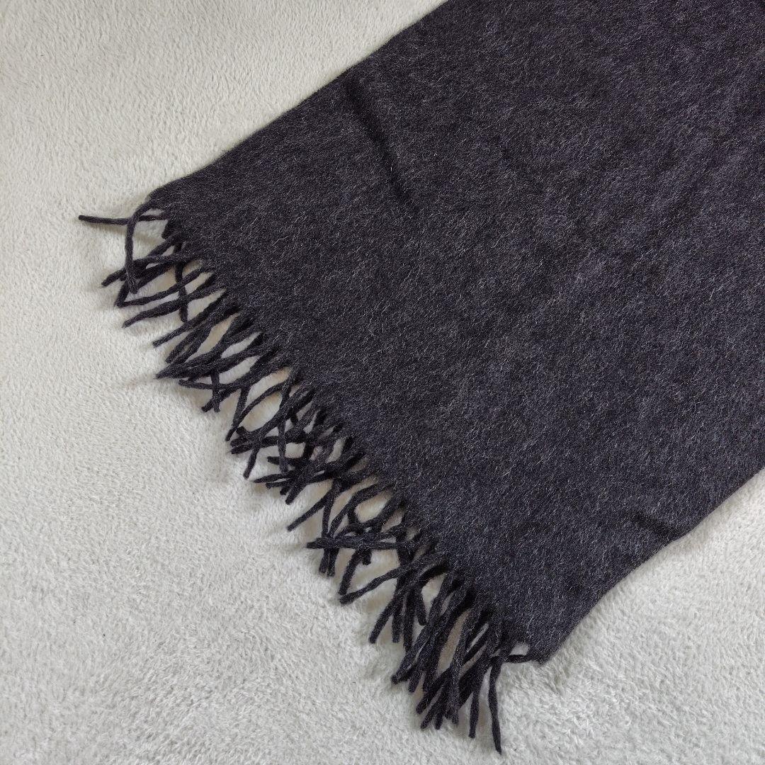 極美品　現行　サンローラン　カシミヤ100　マフラー　ユニセックス　レザータグ