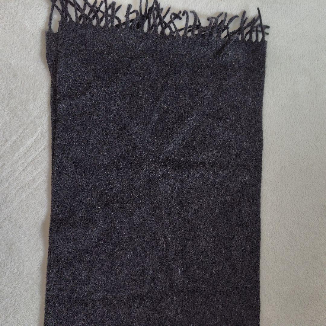 極美品　現行　サンローラン　カシミヤ100　マフラー　ユニセックス　レザータグ