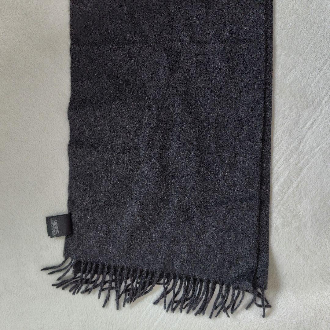 極美品　現行　サンローラン　カシミヤ100　マフラー　ユニセックス　レザータグ