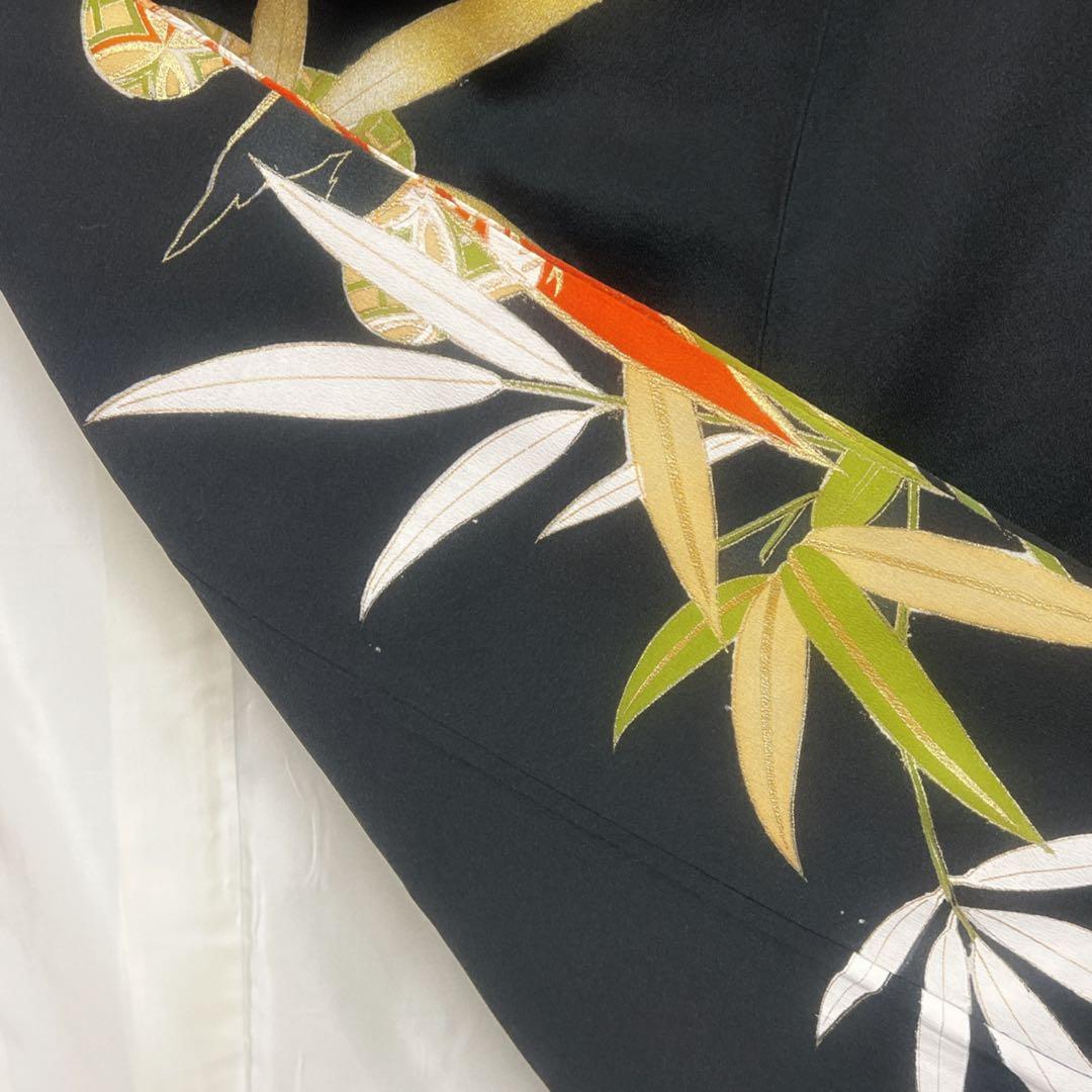 km品　長襦袢　半衿付き　黒留袖５点セット