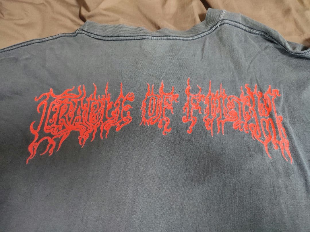 【値下げ不可】古着 cradle of filth ロンＴ フェード ボロ