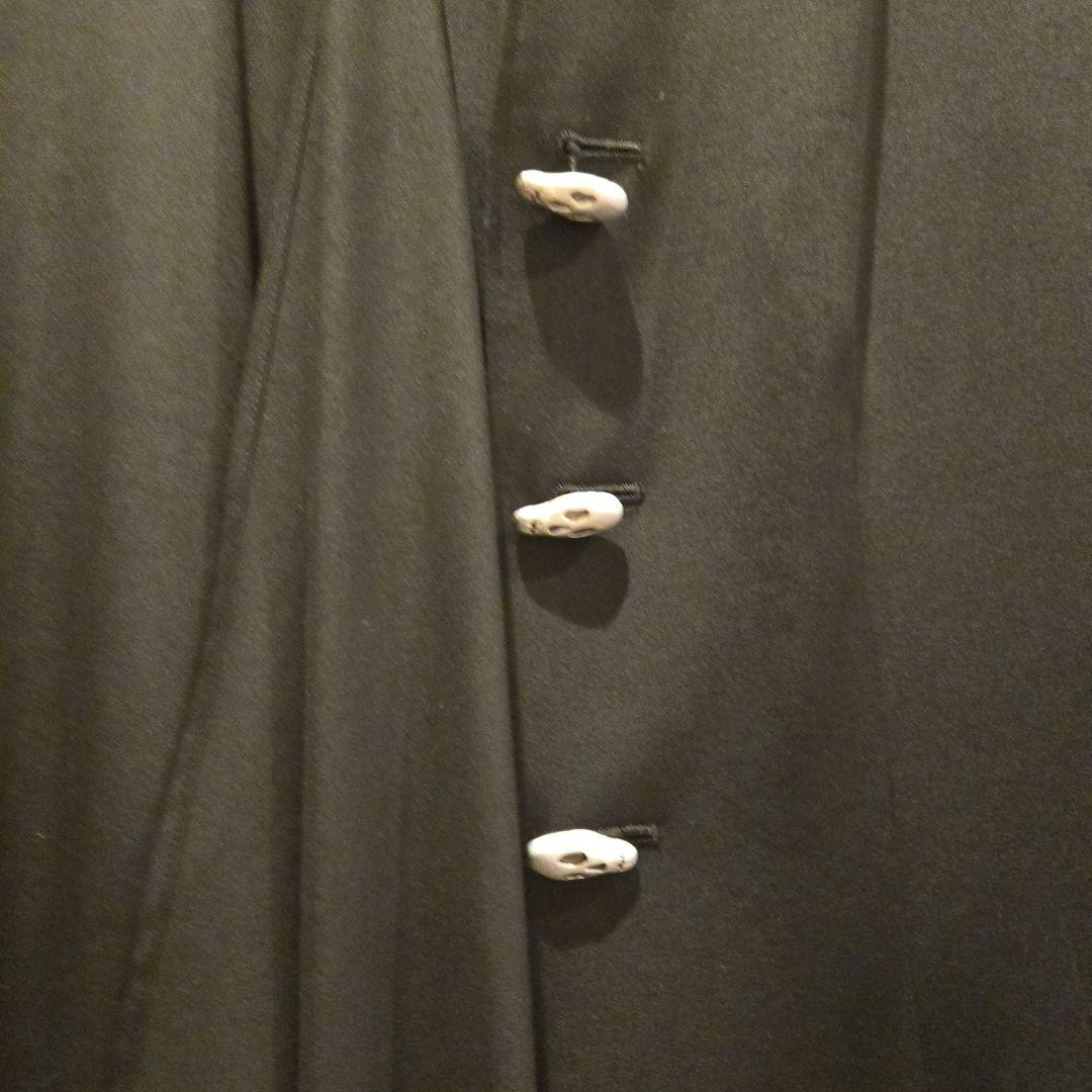 d*2様 ヨウジヤマモトNOIRSize1 ブラック ロングコート スカルボタン