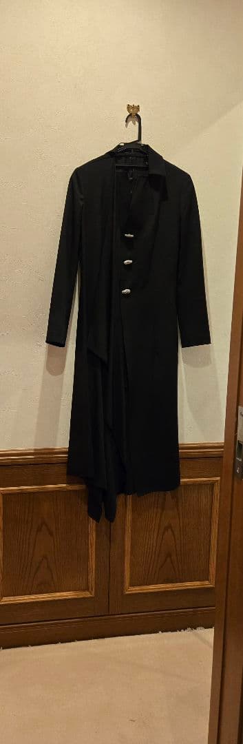 d*2様 ヨウジヤマモトNOIRSize1 ブラック ロングコート スカルボタン