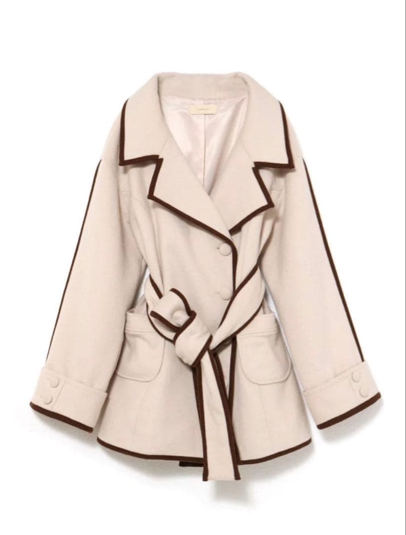ジャケット・アウター ANDMARY Ange wool short coat beige